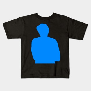 Hatted Blue Man Designed Into Silhouetted Confinement Kids T-Shirt